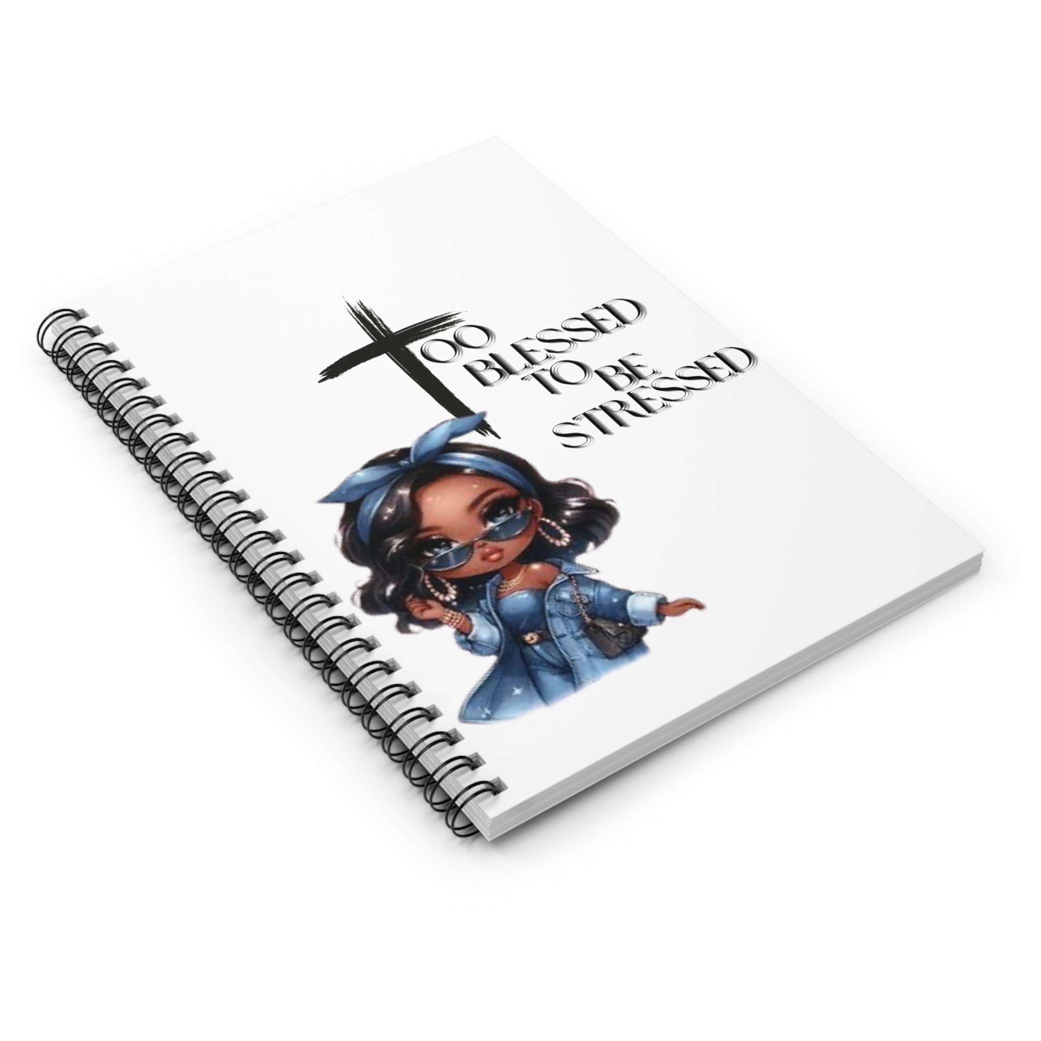Spiral Notebook - Too Blessed to Be Stressed, Inspirational Journal, Self-Care Gift, Motivational Notepad, Cook Book
