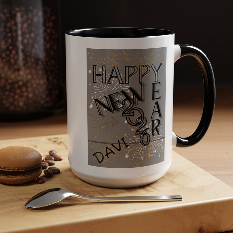 Happy New Year Accent Coffee Mug - 11 & 15oz