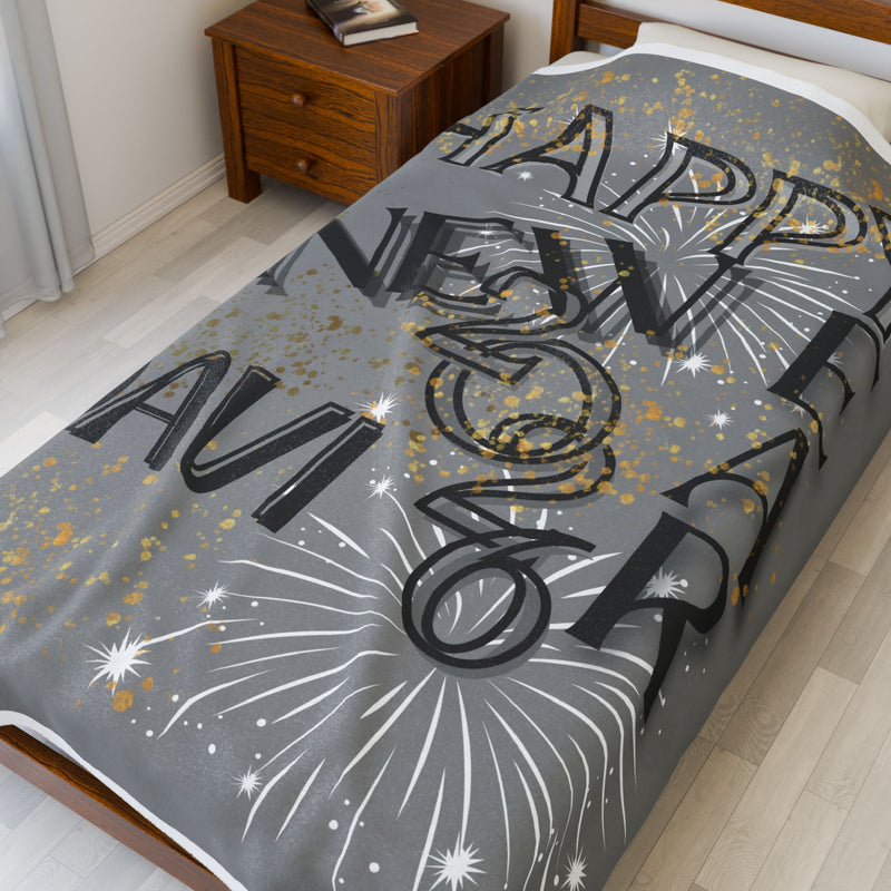 New Year Celebration Velveteen Plush Blanket