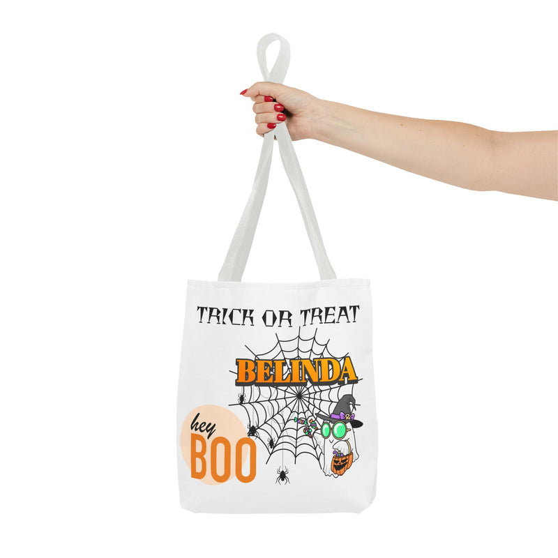 Halloween Tote Bag: Personalized Trick or Treat Bag, Spooky Gift, Custom Name Tote, Fall Accessory, Party Favor
