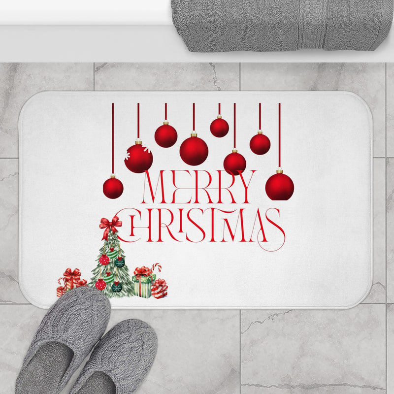 Christmas Bath Mat with Merry Christmas Design