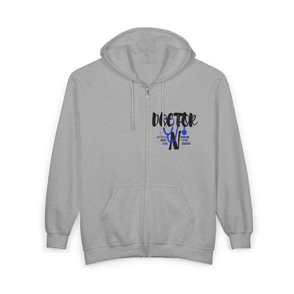 Doctor Themed Full Zip Hoodie, Unisex Sweatshirt, Perfect Gift for Healthcare Workers, Medical Student Hoodie, Nursing Appreciation Clothing