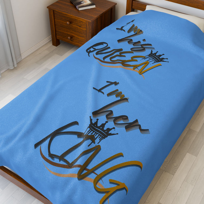 His Queen & Her King Velveteen Plush Blanket