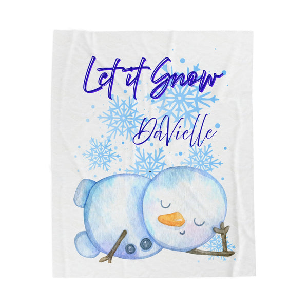 Personalized Let It Snow Velveteen Plush Blanket