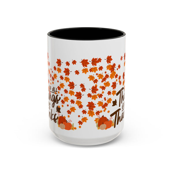 Thanksgiving Accent Coffee Mug - 'In All Things Give Thanks'