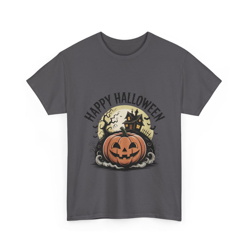Halloween Pumpkin Tee | Unisex Heavy Cotton Tee | Fall Apparel, Spooky Shirt, Halloween Costume, Autumn Style, Seasonal Gift
