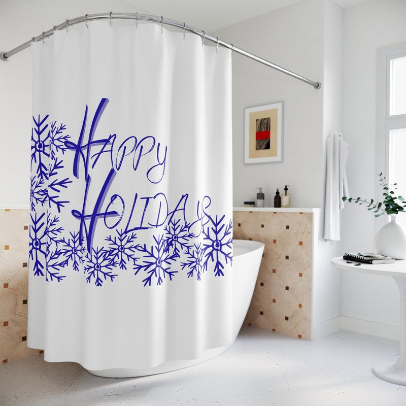 Happy Holidays Snowflake Shower Curtain