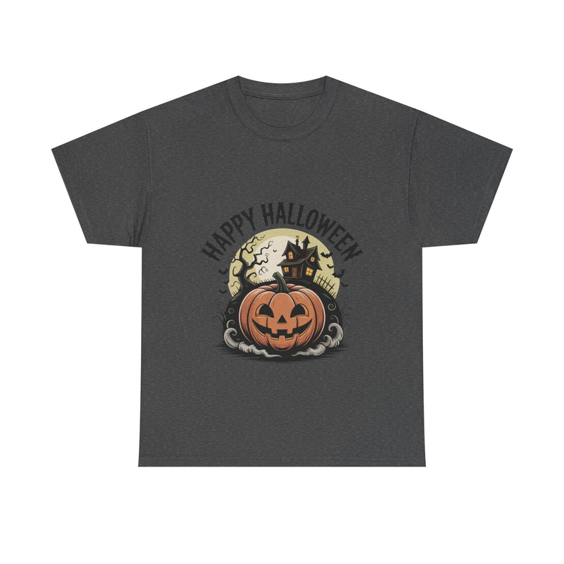 Halloween Pumpkin Tee | Unisex Heavy Cotton Tee | Fall Apparel, Spooky Shirt, Halloween Costume, Autumn Style, Seasonal Gift