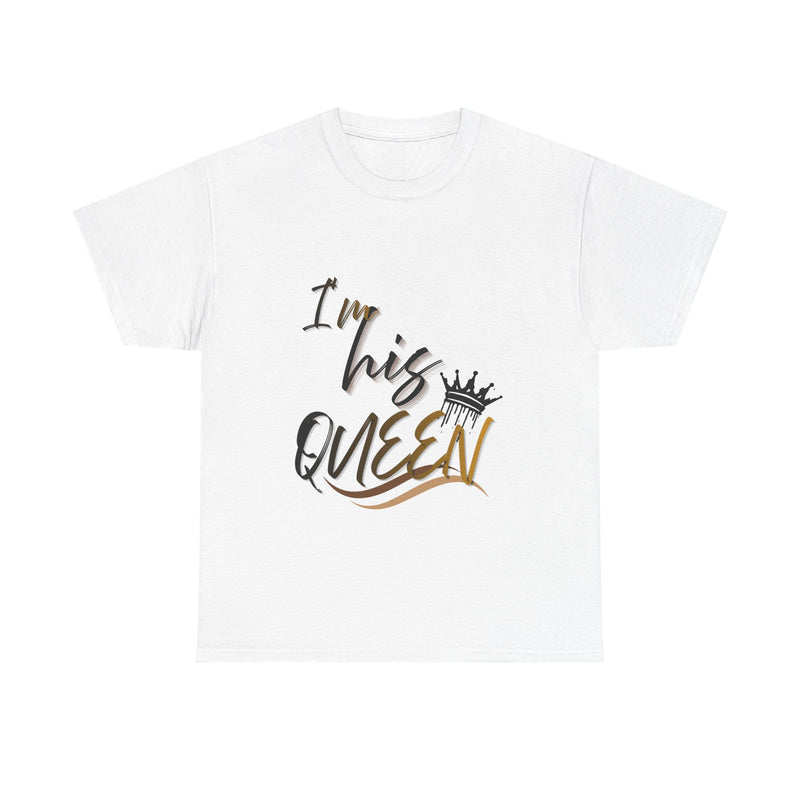 His Queen Unisex Heavy Cotton Tee - Stylish Couples Shirt