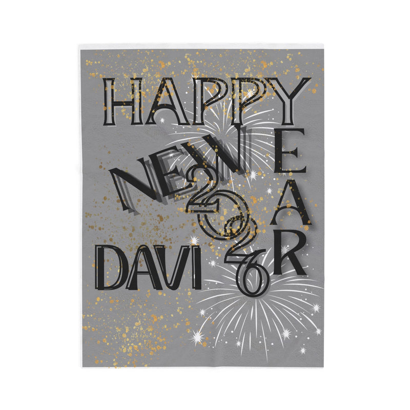 New Year Celebration Velveteen Plush Blanket