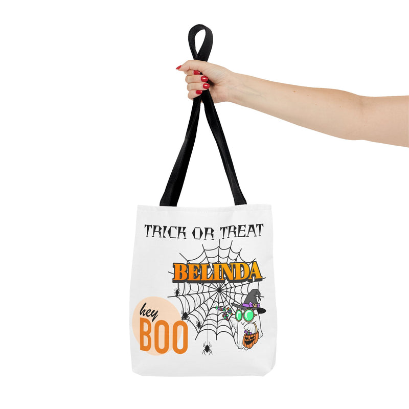 Halloween Tote Bag: Personalized Trick or Treat Bag, Spooky Gift, Custom Name Tote, Fall Accessory, Party Favor