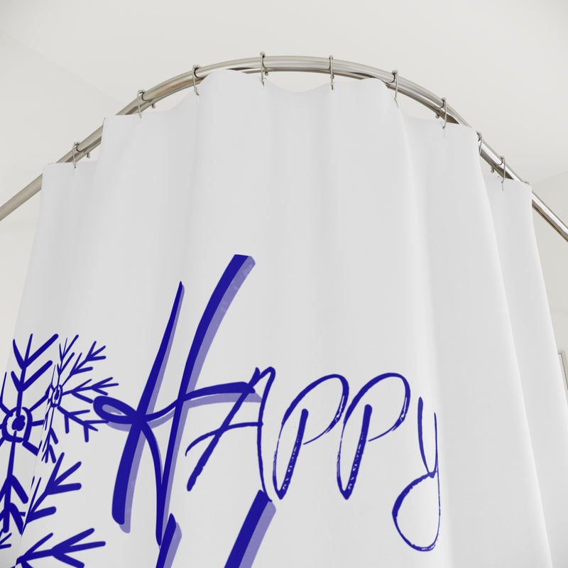 Happy Holidays Snowflake Shower Curtain