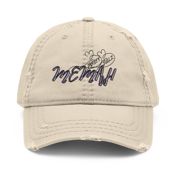 Distressed Dad Hat with Cute Embroidered Design, Casual Fashion Cap, Gift for Dads, Trendy Accessory, Everyday Wear