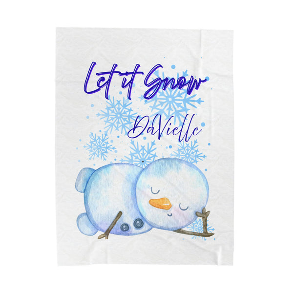 Personalized Let It Snow Velveteen Plush Blanket