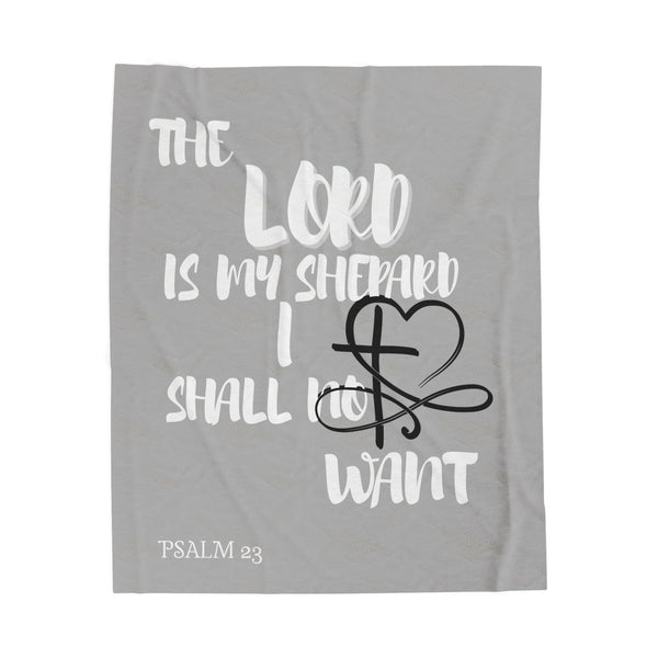 Inspirational Velveteen Plush Blanket - Psalm 23