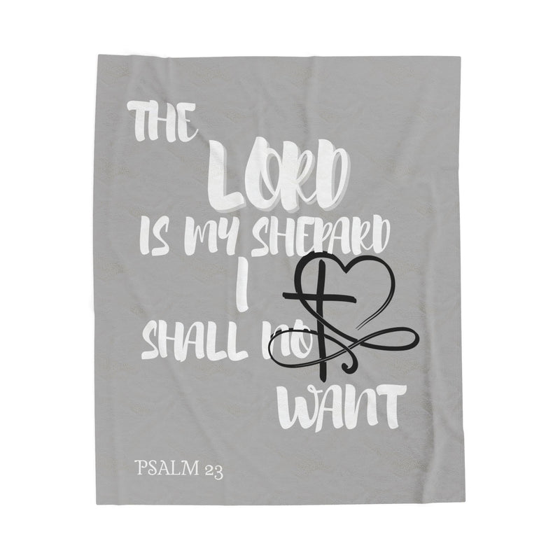 Inspirational Velveteen Plush Blanket - Psalm 23